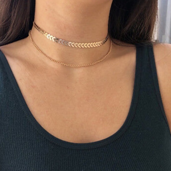 2/$10 NEW! Double Layer Arrow Choker Necklace Boho Cute Summer - Picture 2 of 8